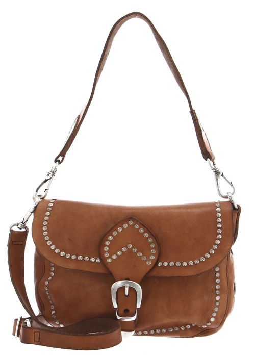 Sac à épaule CAMPOMAGGI En Cuir De Vache - Couleur Cognac, Fait En Italie, Avec étiquettes