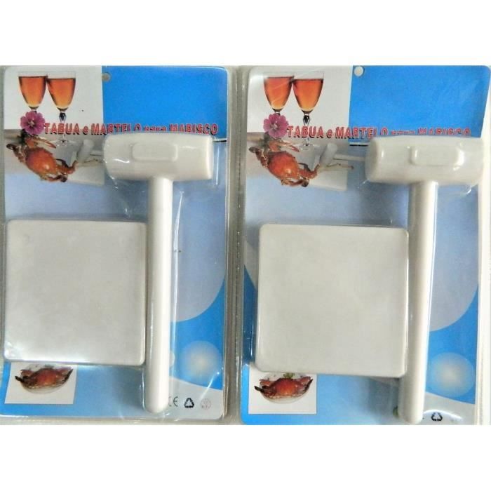 Socle Tablette Plastique pour Fruits de mer crustacé Crabe 2 x maillet 