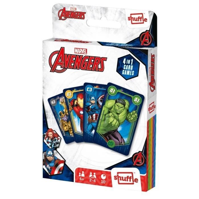 Jeu de Cartes Avengers - Shuffle - 4 en 1
