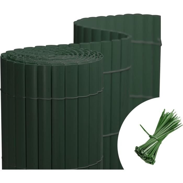 Canisse PVC Brise Vue Jarolift 100x900cm - 2 Tapis (4m + 5m) - Balcon Jardin Terrasse - Bambou