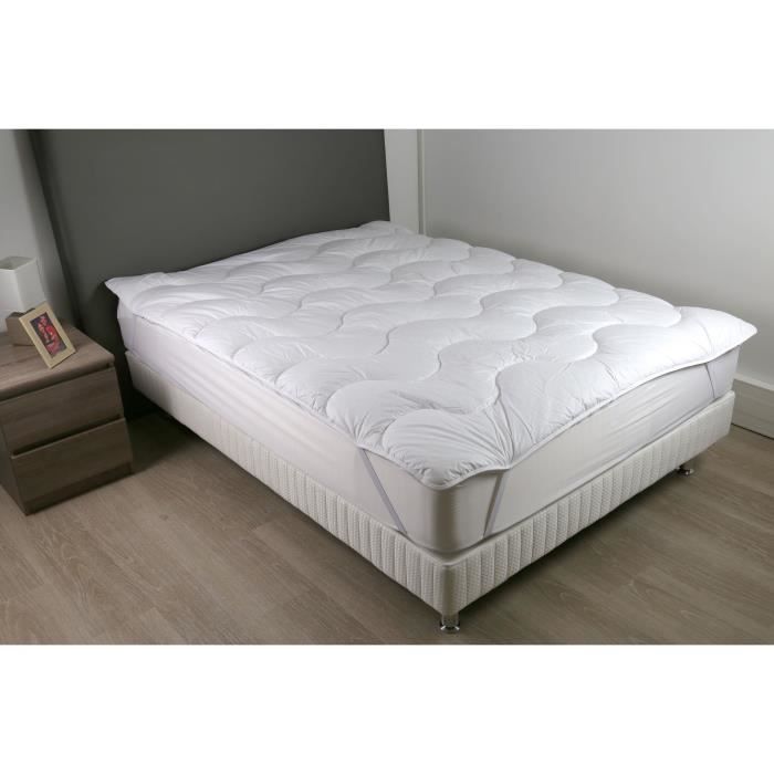 Surmatelas Bambou Viscose 160x200 Cm - Épais, Moelleux, Poche Profonde 40 Cm, Gris
