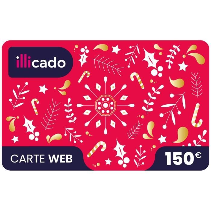 Carte cadeau numérique ILLICADO d'une valeur de 150€ utilisable dans plusieurs enseignes