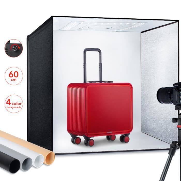 CRI 95 Boîte Photo Portable EASY EAGLE Photo Studio Box Studio de Photographie Lumineux Réglable de 48 Puces de LED 40x40x40cm 