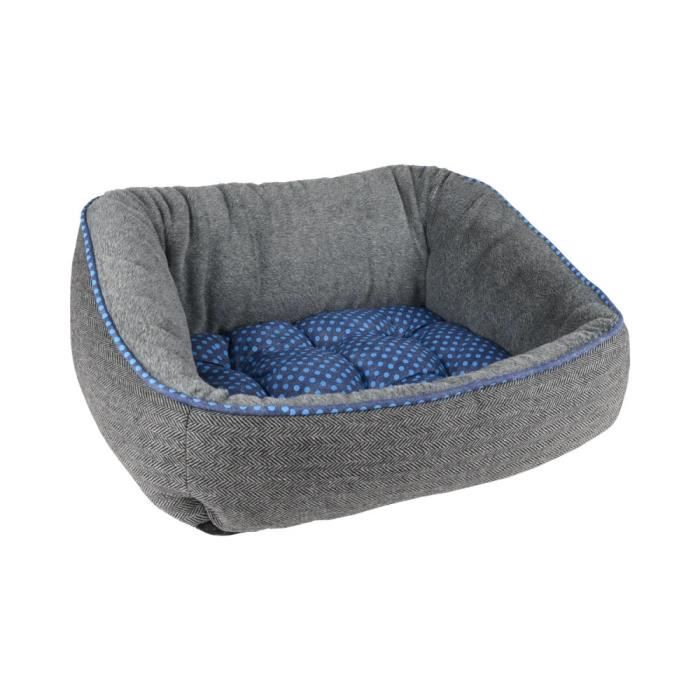 Meilleurs prix pour Panier pour chat - FLAMINGO - DOTTIES - 56 x 45 x 23 cm - Gris bleu - Intérieur