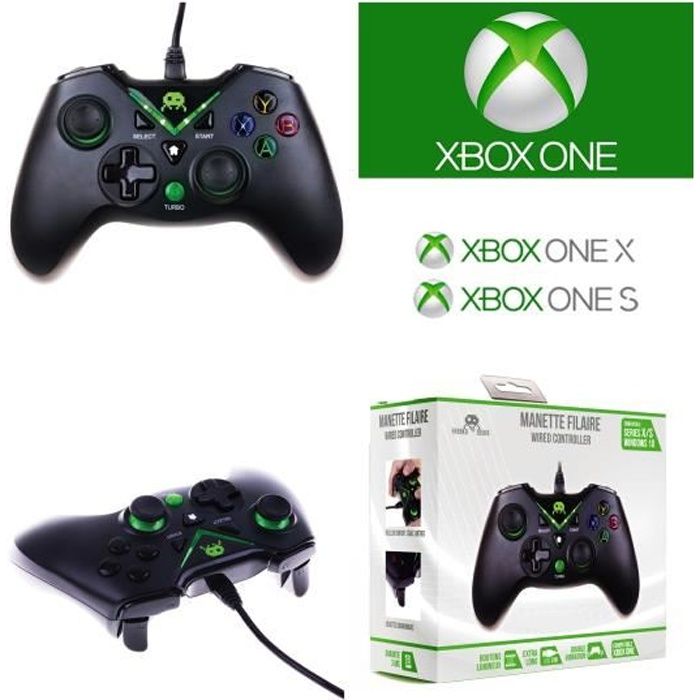Manette Xbox One X + Pc Contrôleur De Jeu Microsoft Filaire 3m