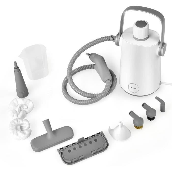 GOPLUS Nettoyeur Vapeur à Main 1000W avec 3 Bars de Pression Machine de Nettoyage à Vapeur avec Réservoir dEau 300 ml Gris+Blanc - Goplus
