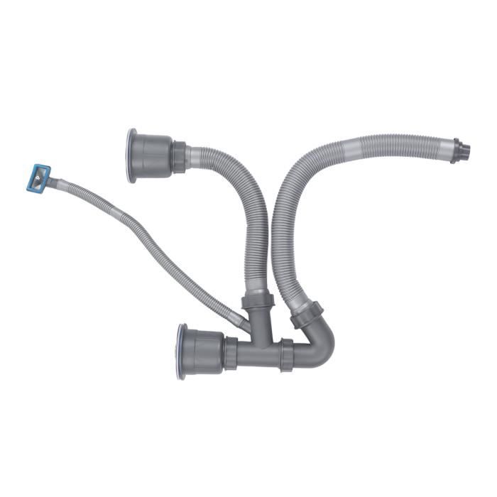 Tuyau De Vidange Évier - Kit Complet Cuisine/Salle De Bain - Flexible Et Réglable - Gris