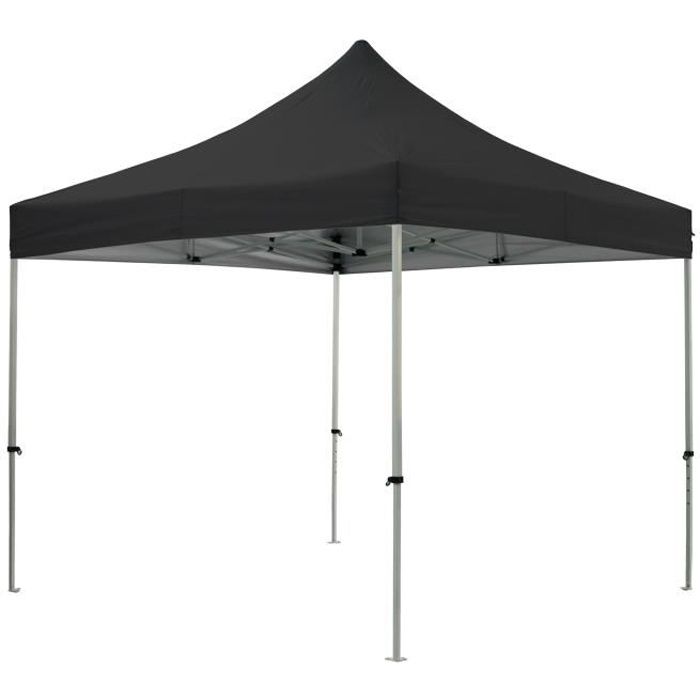 Tente Pliante Noir 3x3m Premium Light Tube 32mm Acier Bache 220g