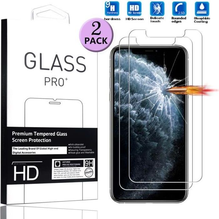 [2 Pièces] Protection Ecran iPhone 11 Pro Max Verre Trempé Film de