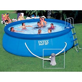 Kit piscine - INTEX - EASY SET - Ronde - 4.57m x 1.22m - Hors-sol - Filtre à cartouche