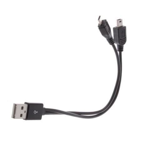Kingwing® Prise USB 2.0 A mâle à double USB A femelle câble