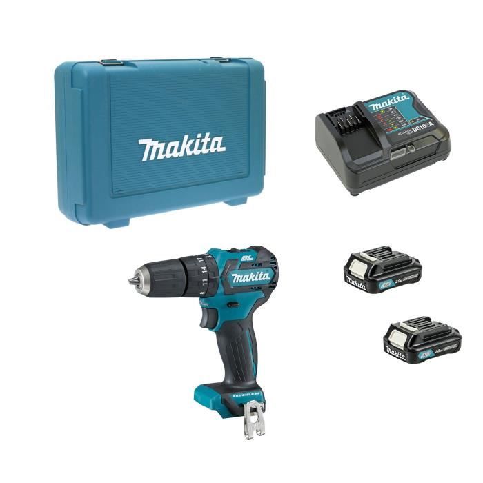 Perceuse visseuse à percussion MAKITA HP332DSAE - 2 batteries 20Ah + Chargeur DC10SA + Coffret