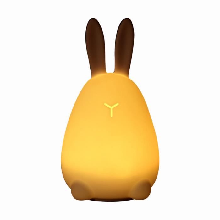 7 Couleurs Lapin Led Veilleuse Silicone Doux Dessin Anime Bebe
