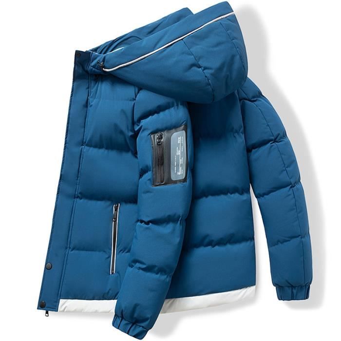 Doudoune Homme A Capuche Grande Taille Chaude Hiver Regular Casual