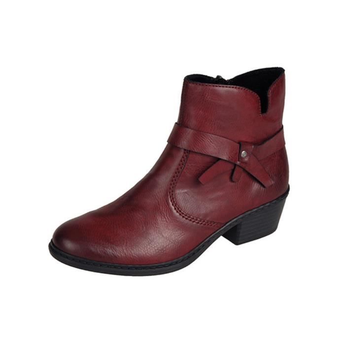 bottines rieker femme rouge