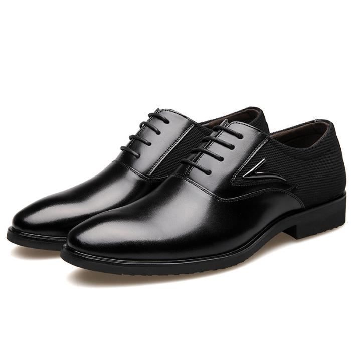 Chaussures Plates Pour Hommes En Similicuir Noir Chaussures Habillees En Oxford Achat Vente Chaussures Plates Pour Homm Pas Cher Cdiscount