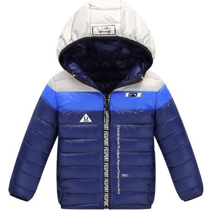 Bleu Doudoune Enfant Fille Garcon a Capuche en duvet epaisse Manteau Automne Hiver Fine et Legere 4 12 ans Bleu Cdiscount Pret a Porter