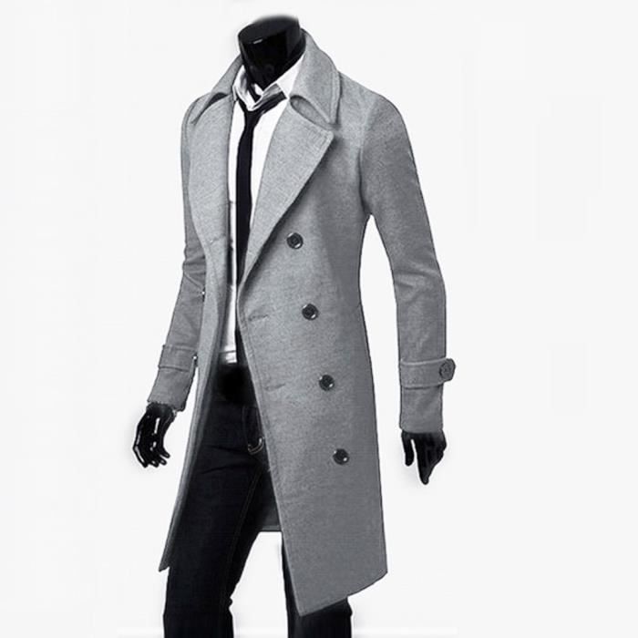 Trench hotsell gris homme
