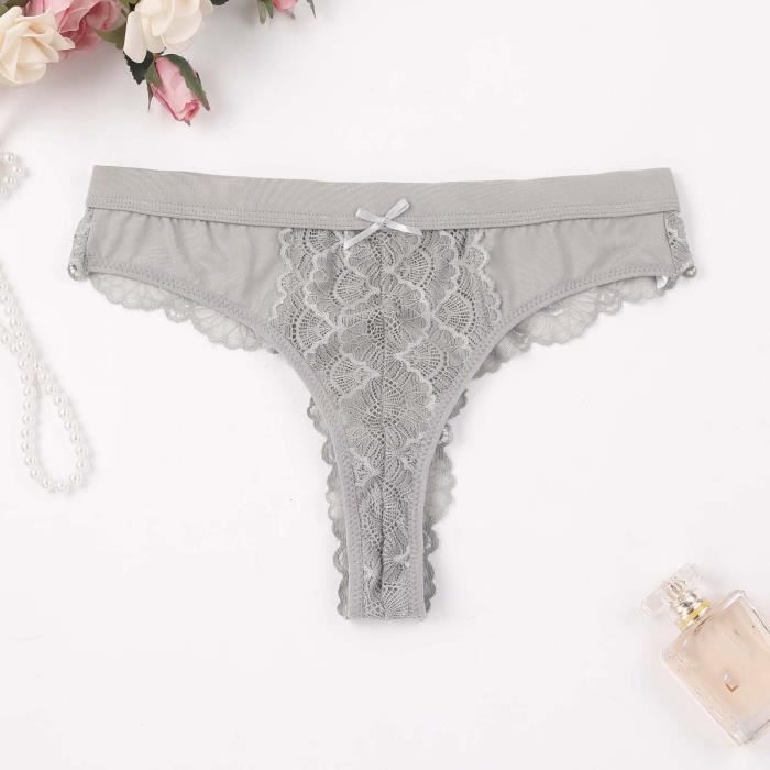 String Tanga Pour Femme Sexy dentelle transparente respirante Gris Gris Cdiscount PrêtàPorter