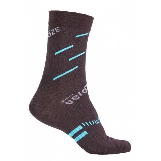 chaussettes de cyclisme à compression active - velotoze - laine mérinos - noir/bleu