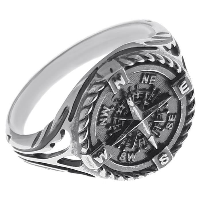 Bague Chevalière Homme En Argent 925 Rhodié - Taille Au Choix - Style Classique