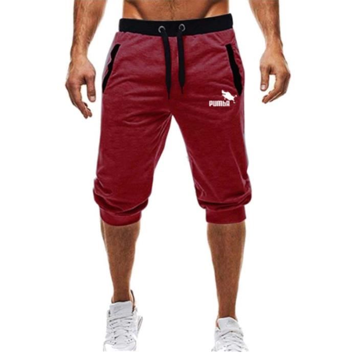 Short Homme Décontracté Polyester - Taille L/2XL - Idéal Plage, Sport, Running - Lacets Inclus