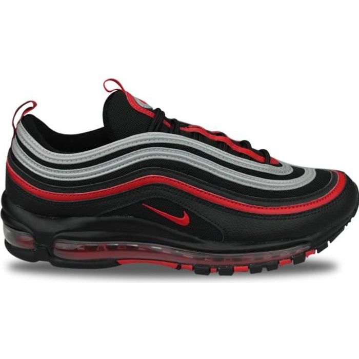 chaussure de running nike air max 97 reflective bred pour homme - noir/rouge/gris - cuir mesh
