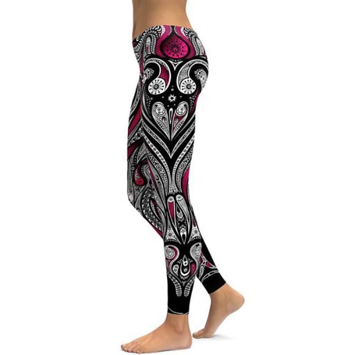 Legging 3/4 Sport Femme - Pantalon Yoga Fitness Course Opague Avec Poches - Tissu Extensible