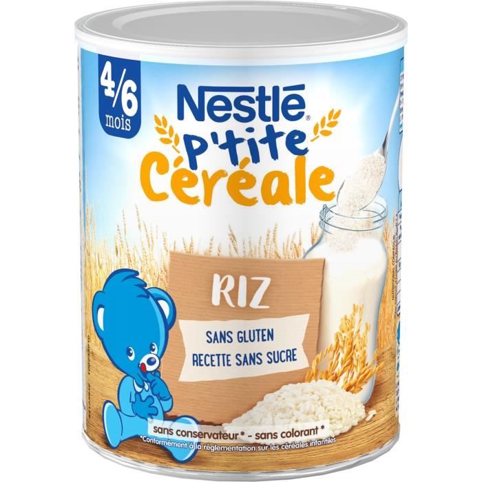 NESTLE P'tit Céréale Riz sans gluten, recette sans sucre - 220 g