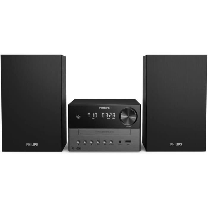 Philips Mini Chaine avec Bluetooth / Hi-FI, Dab+, Radio FM, USB, Lecteur CD, Lecteur MP3, Enceintes Bass Reflex, Controle Num