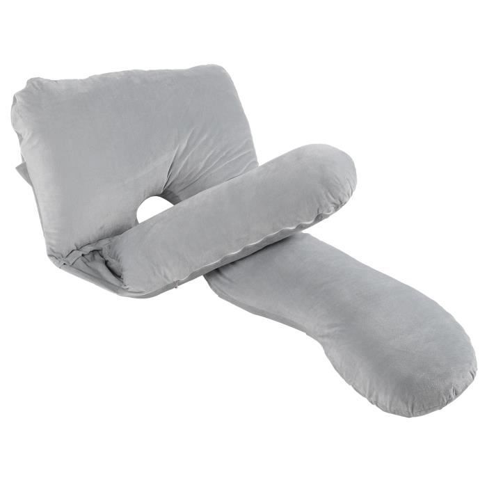 Coussin de maternité Coussin de maternité Coussin latéral de sommeil Coussin de grossesse avec housse en velours-Pwshymi