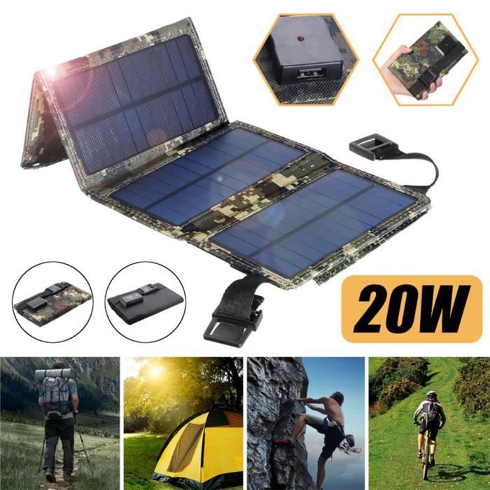 Chargeur De Panneau Solaire 20 W, Chargeur De Panneau Solaire USB Portable Lampe Pliable 5 5 V 94223222