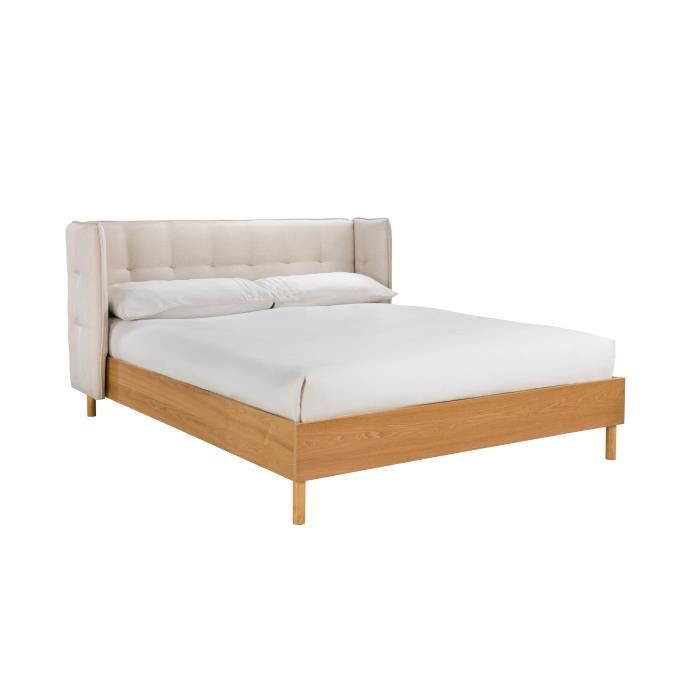 lit double loco 140x190 cm en tissu beige achat vente structure de lit lit double loco 140x190 cm en cdiscount