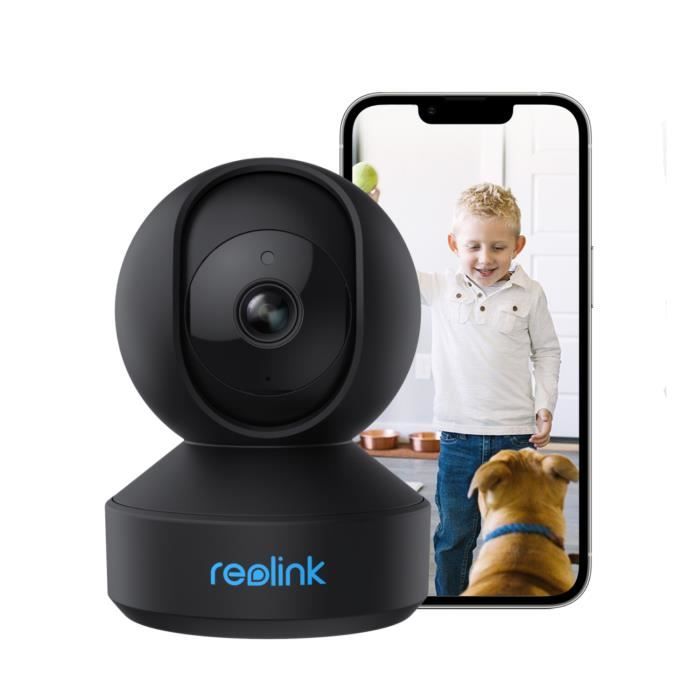 Reolink Caméra Surveillance Série E1 P61 4MP 2,4-5GHz WiFi Interieure,Pan&Tilt,Détection Mouvement pour Bébé,Vision Nocturne,Noir