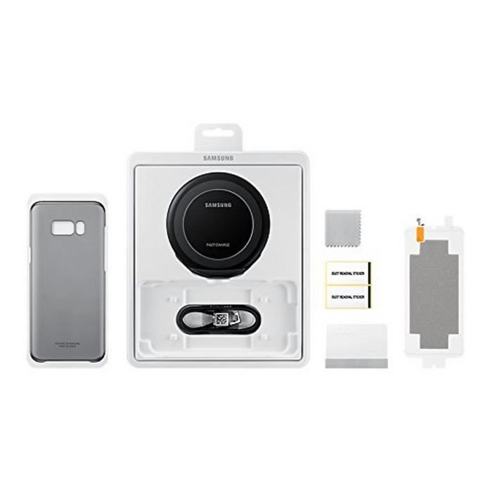 SAMSUNG box Elite chargeur stand MicroUSB + film écran pour Galaxy S8+