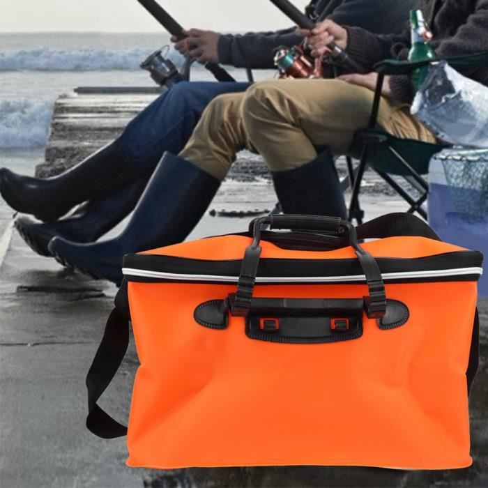 Seau à Poisson Pliable 20L - Sac De Pêche Transparent EVA - Pour Poissons Vivants Et Appâts - Rangement Camping Plein Air