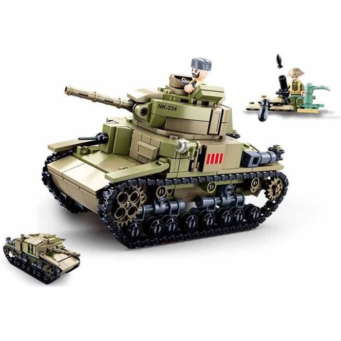 5€60 sur Jeu de construction compatible lego brique emboitable sluban army  tank camouflage militaire armée M38 B0858 soldats articulés sluban - Autres  jeux de construction - Achat & prix