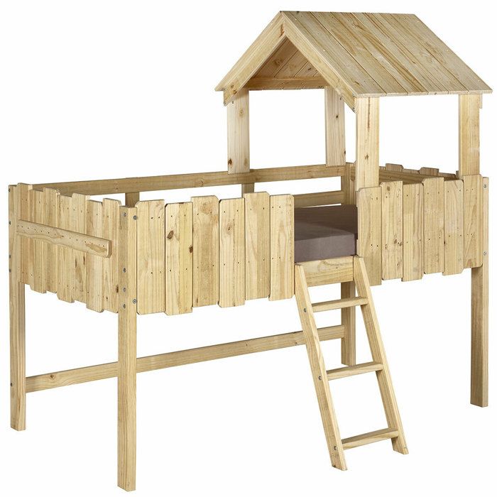 lit cabane donnie brut a peindre 90x190 cm cdiscount maison