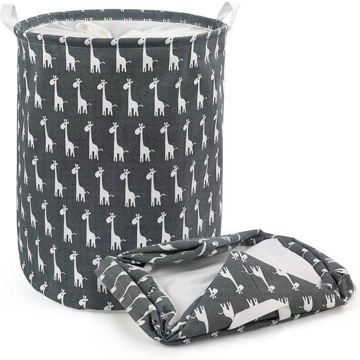 Lot De 2 Paniers à Linge Pliable 75L – Grand Corbeille Linge Sale Étanche, Poignées Renforcées, Gris-Blanc, Idéal Chambre, Salle De Bain, Dortoir