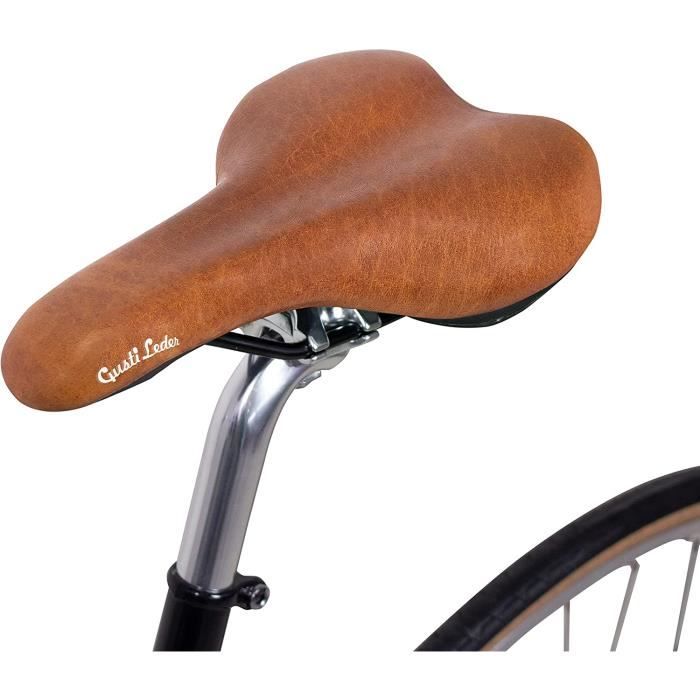 Selle en cuir véritable pour vélo