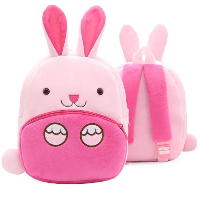 Sac à Dos Maternelle Cartable Animaux de Dessin Animé Sac à dos en Peluche pour Enfants Fille Garçon -Lapin SWISSANT®