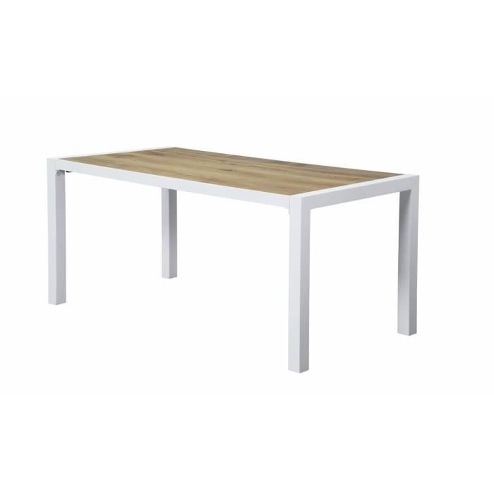 Table de jardin rectangulaire - 160 cm - Aluminium et Plateau ECP (Extrudat Calcito-plastique)