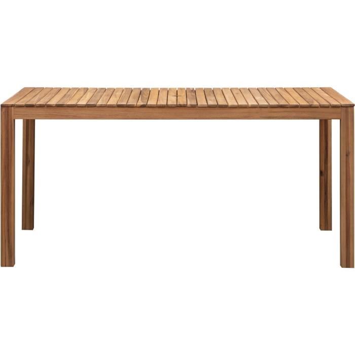 Table de jardin 6 personnes - 160 x 90 x H.74 cm - en bois exotique naturel - Acacia FSC- table vendue seule