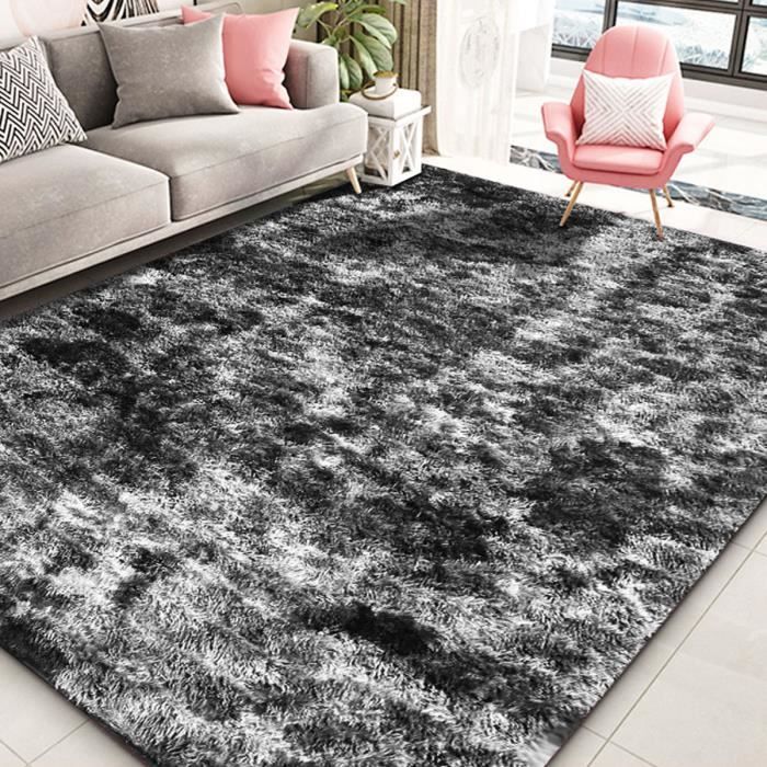 tempsa tapis de salon shaggy antiderapante gris 100x200cm achat vente tapis cdiscount