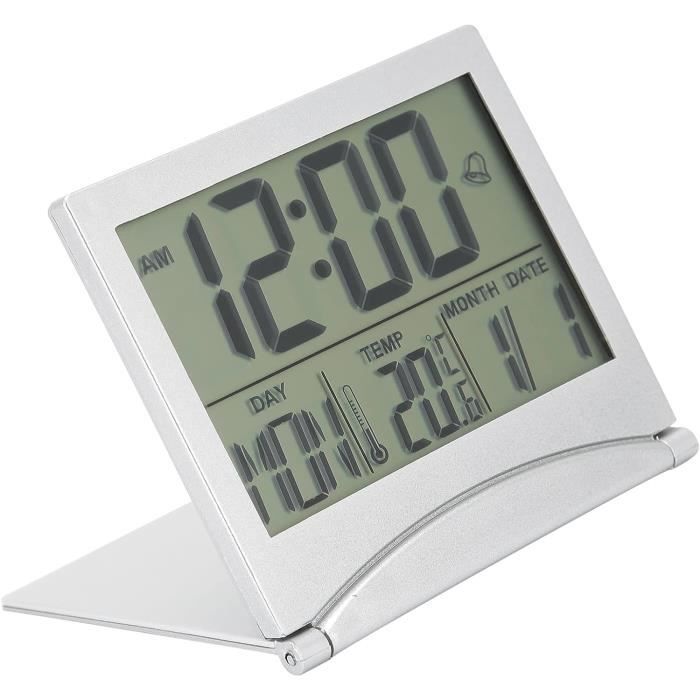 Réveil De Voyage Numérique Portable - LCD Avec Température Et Date - Compact Bureau - Neuf
