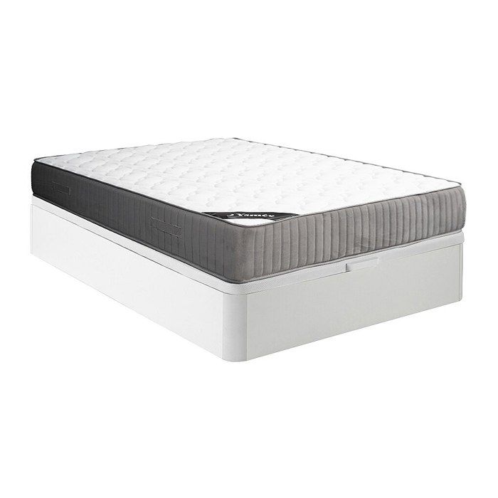 Ensemble 160 x 200 cm sommier coffre blanc + matelas mousse HR et accueil latex ép.30cm - MALINO de YSMÉE