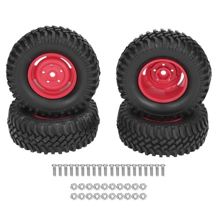 Jeu De 2 Jantes Et Pneus Métal Pour Voiture RC Axial SCX24 - Pneus 55mm Haute Adhérence - 9