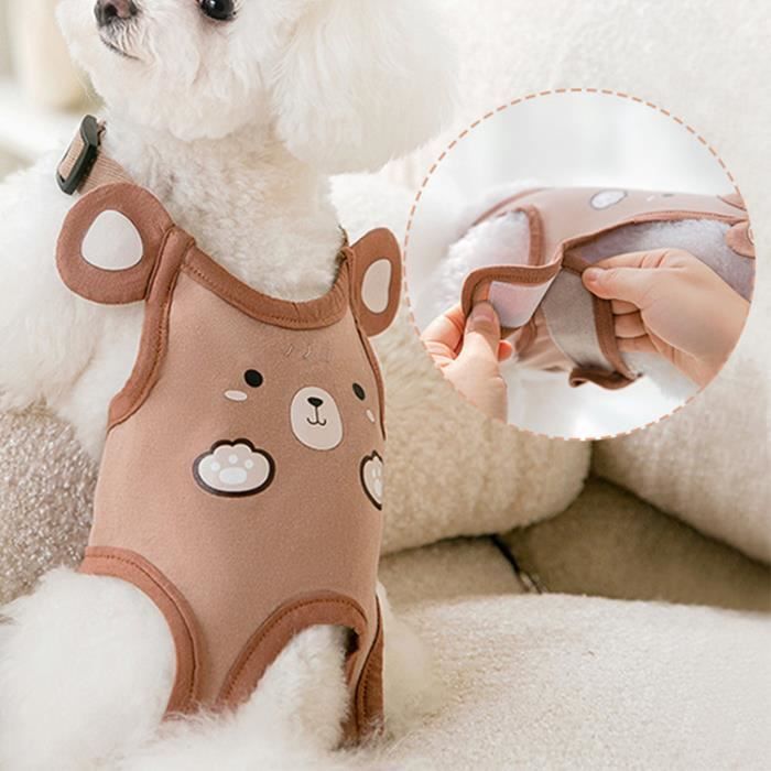 Meilleurs prix pour couche pour chien lavable incontinent animaux pantalon sanitaire physiologique hygiène (Marron M) tout neuf