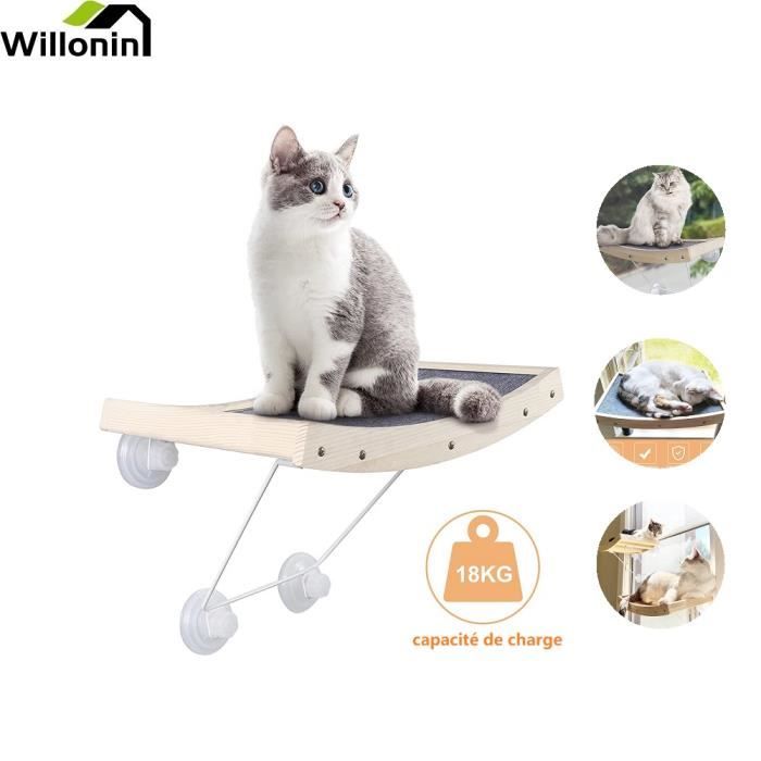 Comparer les prix de Hamac de Fenêtre pour Chat Willonin® 2 en 1 - Lit de couchage du soleil balcon avec 4 Ventouses - 43x29x31 cm