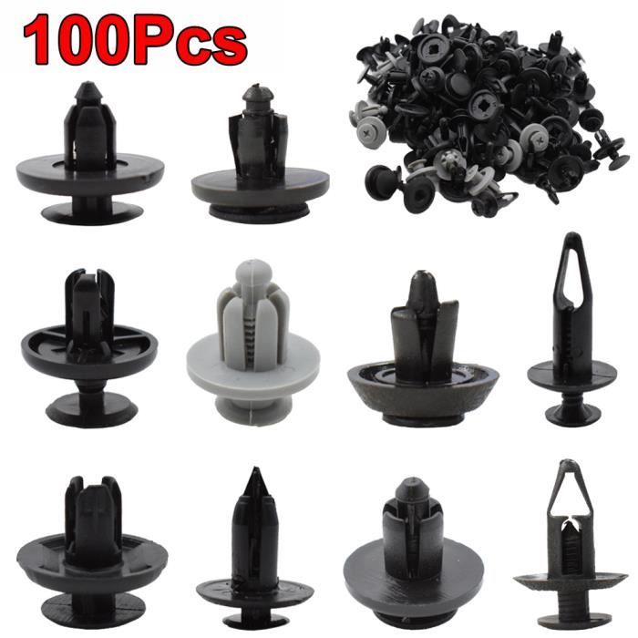 Clips de fixation de rivets en plastique 8mm, 50 pièces, garde